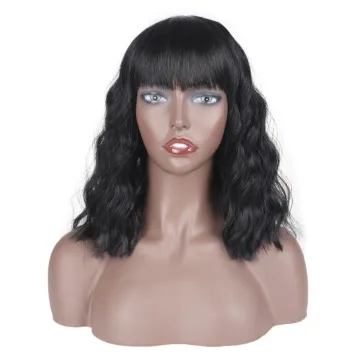 Rebecca Bangs Bob Short Curly  Heat Resistant Wig Fashion Style Chemical Fiber Wig  Loose Hair Lace Front Synthetic Hair Wigs
