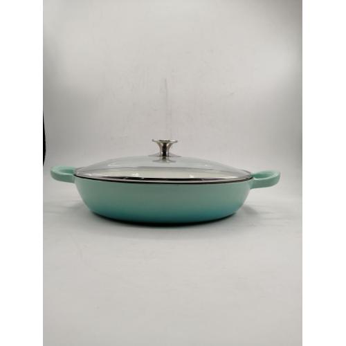 Cast Iron Enamel Casserole with Glass Lid