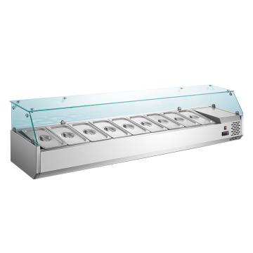Commercial Salad Display Refrigerator - GN1/3 2m 9Pans Bar Counter Restaurant Table Top