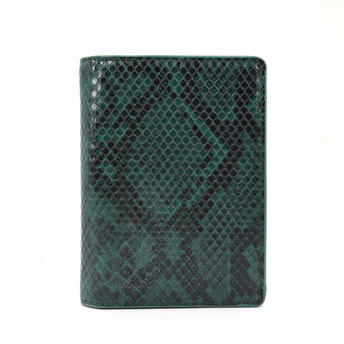 Custom Logo Snake Leather Travel Wallet Passport Cover