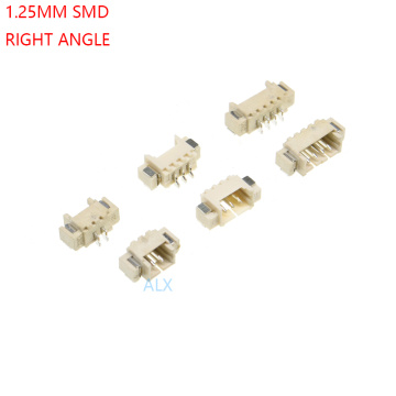 50pcs JST1.25 SMD SMT RIGHT ANGLE connector 1.25MM PITCH MALE pin header 2P/3P/4P/5P/6P/7P/8P/9P/10P/11P/12P FOR PCB BOARD JST