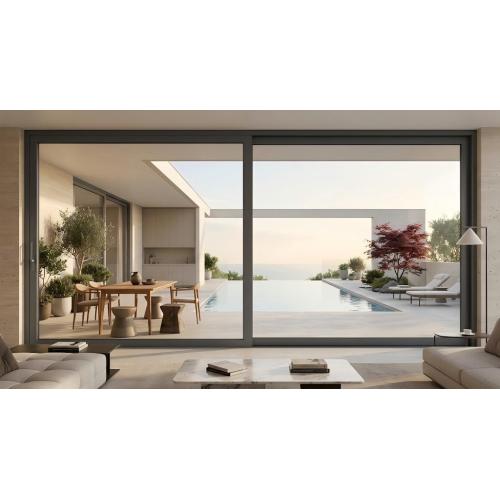 Sistema inteligente de porta deslizante de alumínio com ruptura térmica