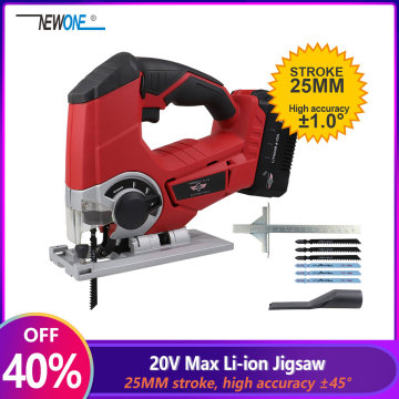 25mm Stroke HEPHAESTUS 20V Li-ion Jigsaw Scroll Saw with 6 Blades,Tool-less Blade Change,LED,Dust Extractor,Cutting Angle ±45°