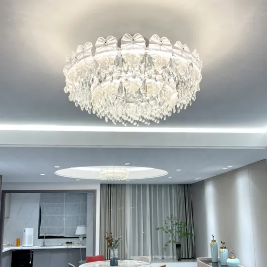 LED Ceiling Lamp Chandelier: Enhancing Style in Living Room, Bedroom, Dining Room & Kitchen with Round Glass and Silver Luster House Decor Fixtures