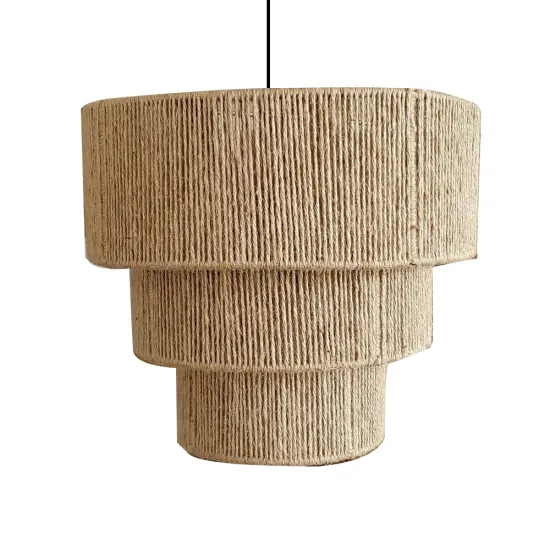 Factory Wholesale Black Resin Basket Pendant Lamp with Hemp Rope for Living Room and Study - RP0351