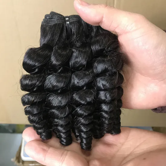 Can be dyed cheap brazilian raw hair/virgin hair bundles, wholesale double drawn bouncy bohemian curl human hair weave