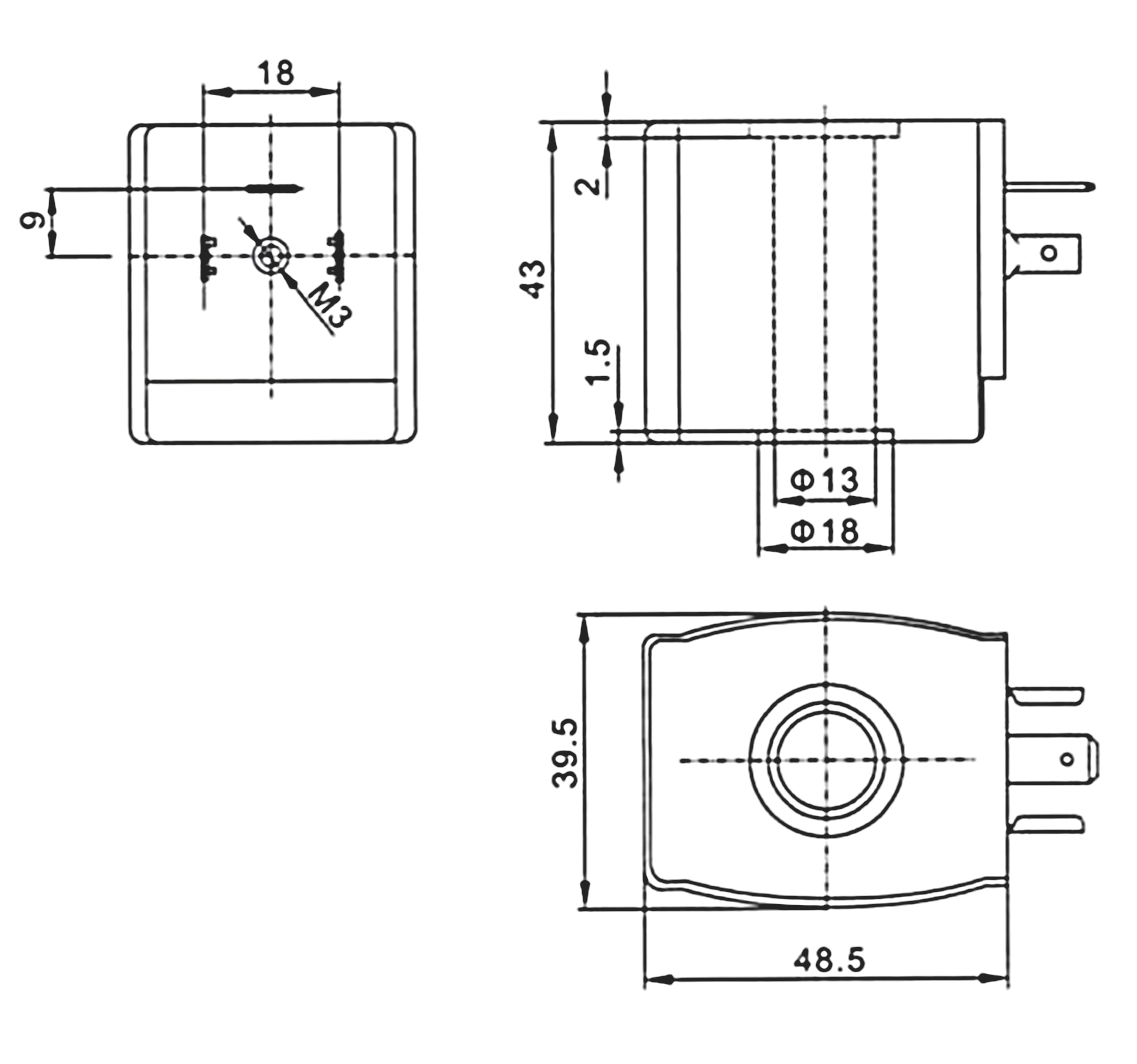 Dimension of BB13043046 Solenoid Coil: