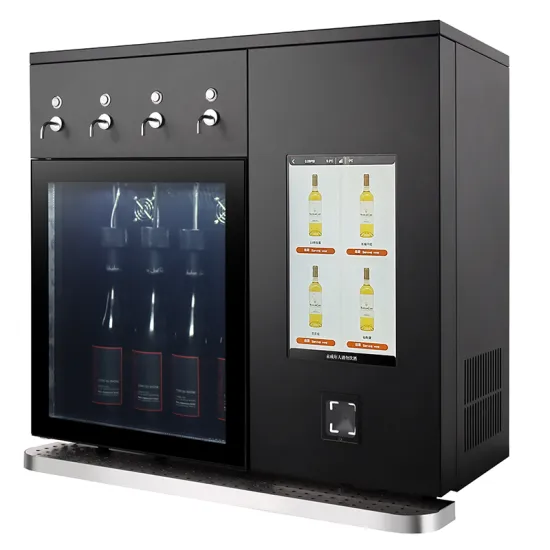 Smart Wine Cooler: 4 Bottle Refrigerator with Digital Dispenser and Card Payment