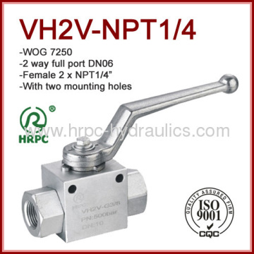 Npt Female Thread 2 Way High Pressure Full Port Ball Valve Wog7250 