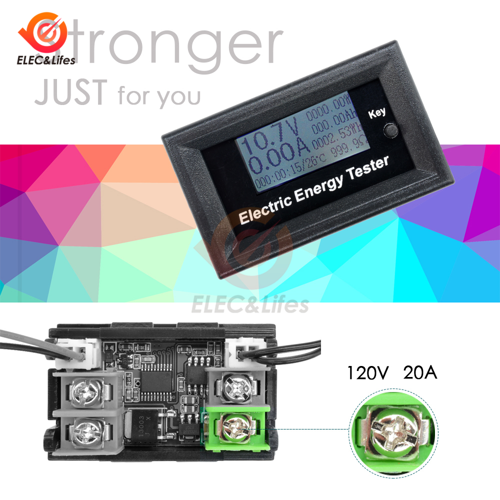 120V 20A Digital Multifunction tester Detector digital voltmeter ammeter power meter timing temperature energy capacity Tester