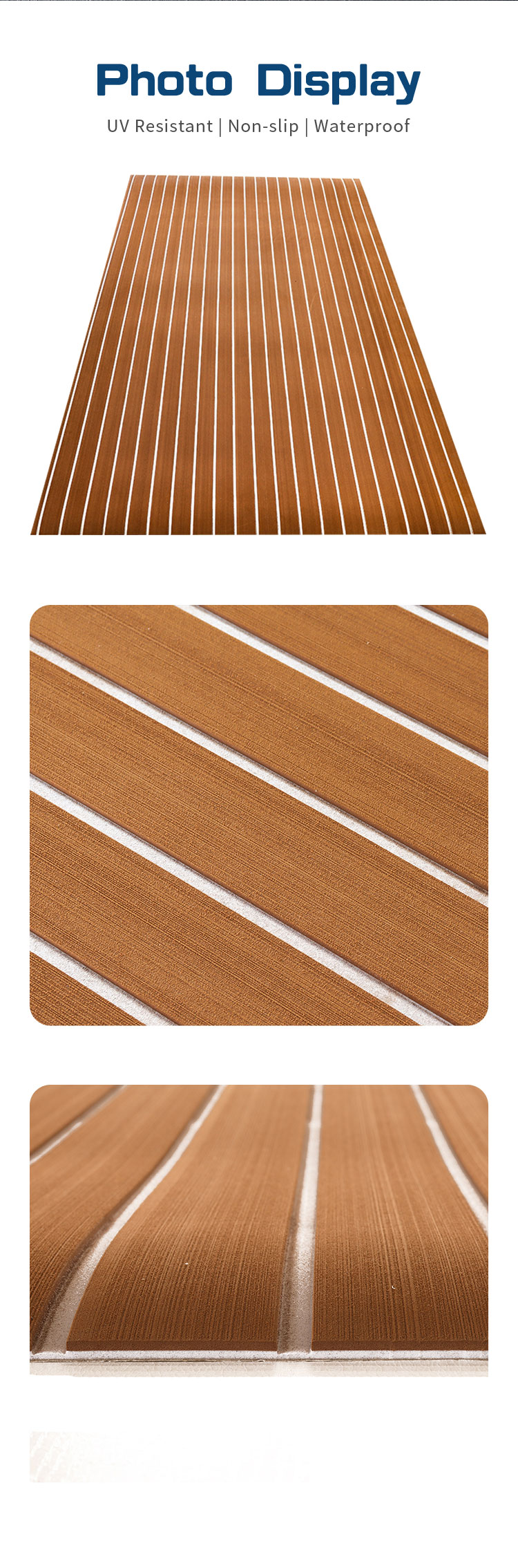 light brown and white decking