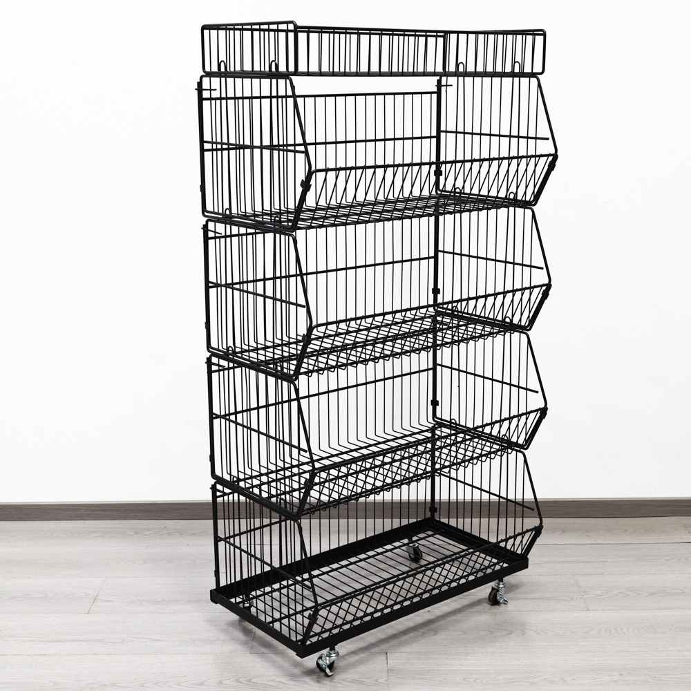 Foldable Stackable Baskets Wire Mesh Cage