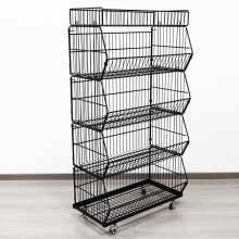 Foldable Stackable Baskets Wire Mesh Cage