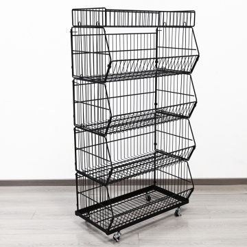Foldable Stackable Baskets Wire Mesh Cage