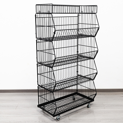 Foldable Stackable Baskets Wire Mesh Cage