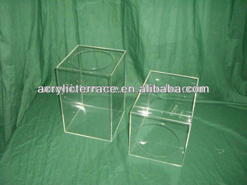 High transparent square acrylic coin box