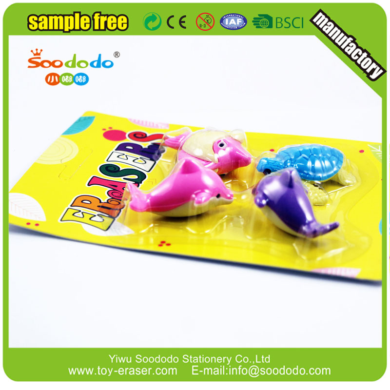 3D animal shape Rubber Eraser Set For Children