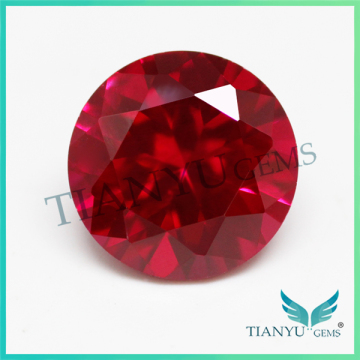 Best price 12mm round brilliant cut 5# synthetic corundum dove blood lab created ruby diamond