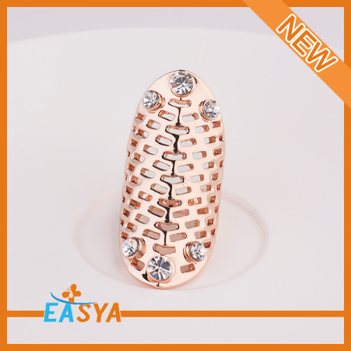 New Fashion Gold Alloy Crystal Mesh Ring Jewelry Design