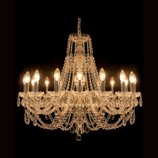 Maria Theresa 16-Light Italian Crystal Silver Chandelier