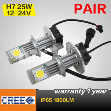Pair High Power H7 25W CREE LED Head Light 1800lm High Beam