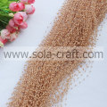 3mm light coffee color wire faux pearl beaded trimming with the length of 1.3m per strands