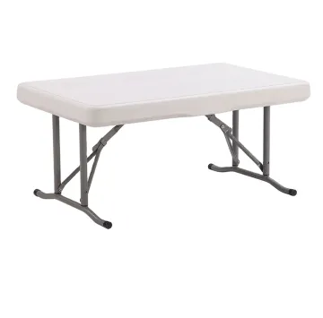 Outdoor Folding Table and Bench Set: Picnic, Garden, Beer Table with White Plastic Bench for Patio and Balcony Stools