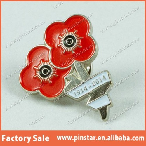 2015 Wholesales High Quality Custom 100 Year Commemorative Poppies Pin Badge