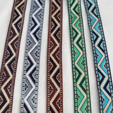 Wholesale Supplier of Premium Quality Polyester Colorful Water Wave Triangle Jacquard Trims