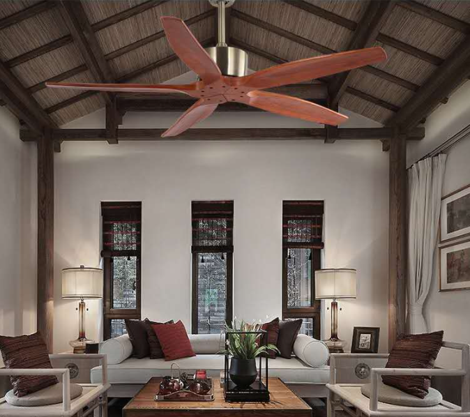 Wooden leaf ceiling fan for the living room