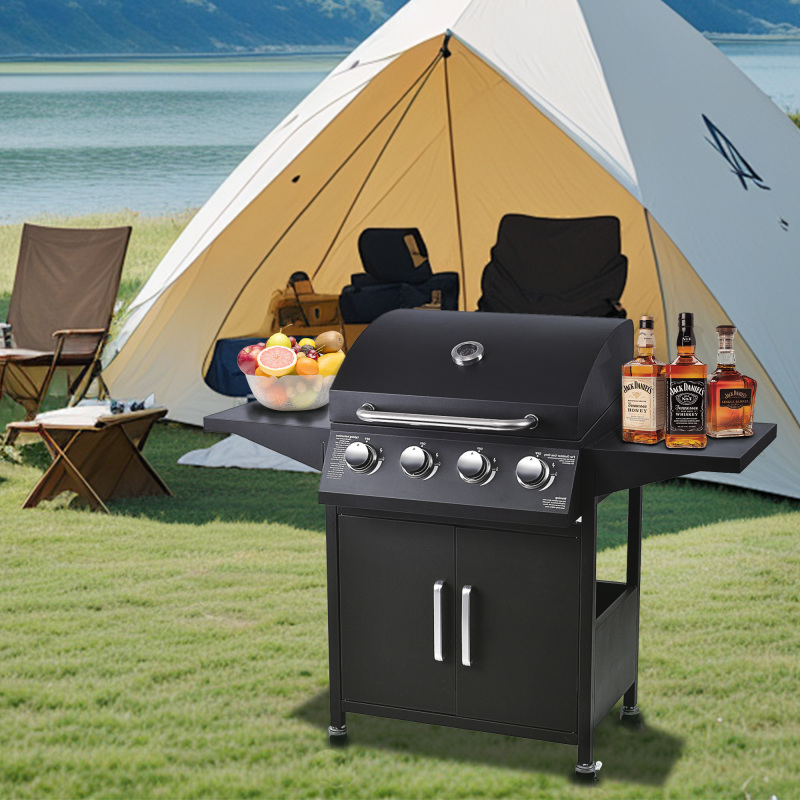 4 Burner Modern Smokeless Barbecue Stainless Steel Outdoor BBQ Gas Grill