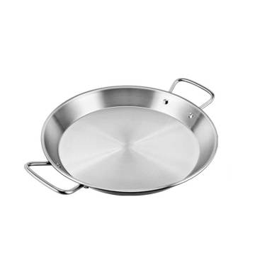 Golden Stainless Steel Paella Pan for Outdoor Kitchen and Restaurant