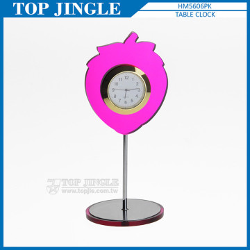 Strawberry Shaped Mirrored Base Standing Clock