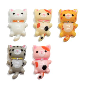 Kawaii Kat Hars Cabochon Plaksteen Charm DIY Mobiele Telefoon Case Oorbel Hanger Haar Boog Versiering