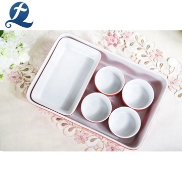 Colorful custom ceramic bakeware assorted baking pan set