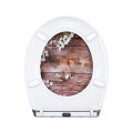 Duroplast Toilet Seat Soft Close in white-flower pattern