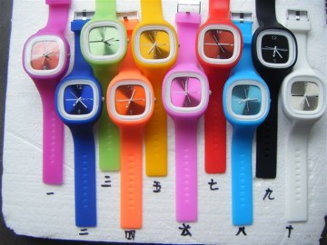 Fashion jelly square silicone sport watch