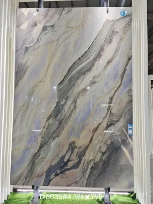 Raw Ocean Blue Quartzite Slab for Kitchen Island: Natural Stone Match for Your Home Renovation