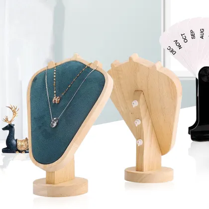 Bamboo and Wood Necklace Display Stand for Jewelry Packaging & Display
