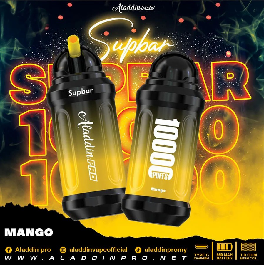 Supbar MK10k พัฟ vape แบบใช้แล้วทิ้ง