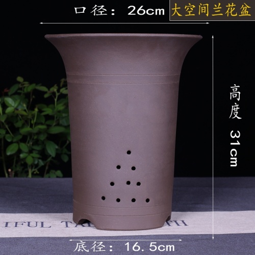 Purple Clay Cylindrical Orchid Flower Planter