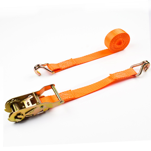 1-1/16" 1.5 Ton 28mm Mini Metal Handle Buckle Car Tie down Lashing Ratchet Straps With 1500kgs Double J Hooks