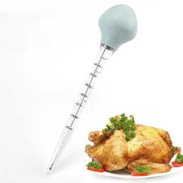12 Inch Plastic Chicken Meat Marinade Injector, Turkey Baster with Cleaning Brush: Easy Cooking Tool for Flavorful Dishes