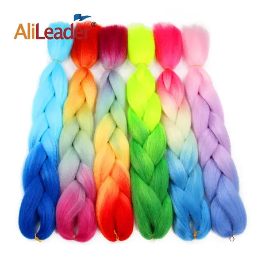AliLeader Hair Extension Wholesale High Quality 24inch 100g Ombre Color Synthetic Jumbo Braid For Braiding Hair