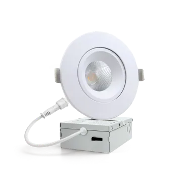 ETL Certified 4 Inch LED Adjustable Rotational Die-Casting Flat Recessed Gimbal Light for Damp Locations: An IC Rated Downlight Solution