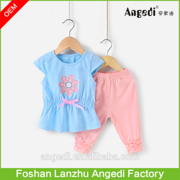 Cute boutique childrens clothes sets with dress and leggings