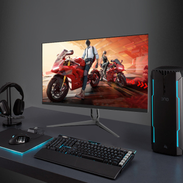 CHIGO 2023 24 Inch LCD Monitor - Black/White LED Screen for Gamers