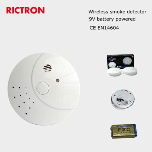 Detector de humo inalámbrico portátil de dos tonos con alarma de humo LED de enlace múltiple RC421-WL