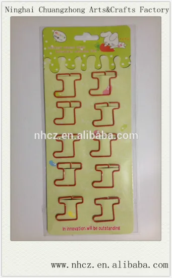 Christmas Short Boots Shaped Metal Paper Clips