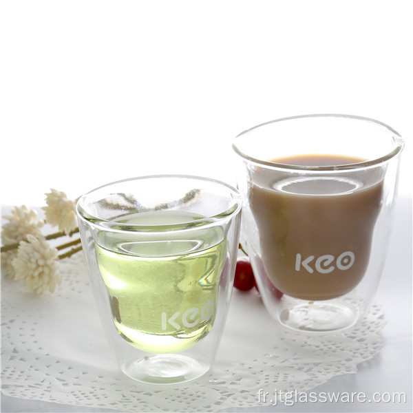 Tasse à café en verre borosilicaté transparent Hademade